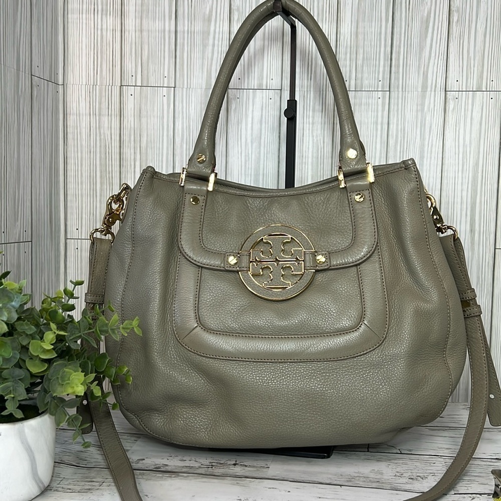 Tory Burch Amanda Gray Crossbody Shoulder Bag